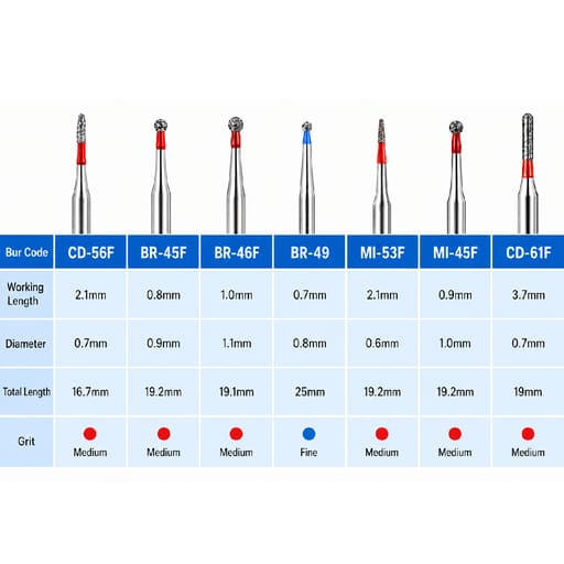 NewDiamond Minimally Invasive Cavity Preparation Fine FG Airotor Bur Kit - Pack of 7 Burs (FG-116)