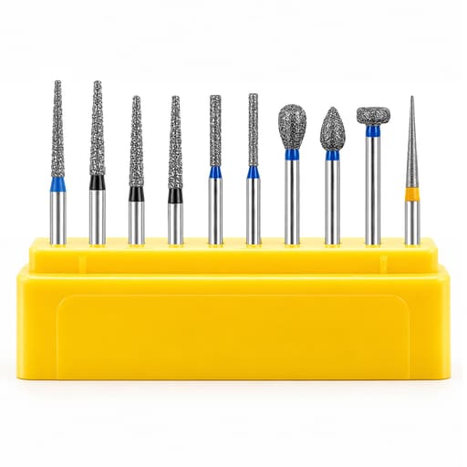 NewDiamond Porcelain Crown Preparation FG Airotor Bur Kit - Pack of 10 Burs (FG-119)