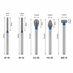NewDiamond Porcelain Crown Preparation FG Airotor Bur Kit - Pack of 10 Burs (FG-119) - 4