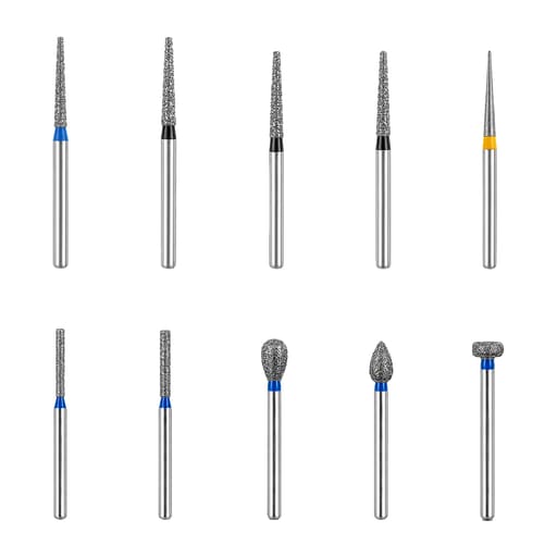NewDiamond Porcelain Crown Preparation FG Airotor Bur Kit - Pack of 10 Burs (FG-119)