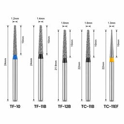 NewDiamond Porcelain Crown Preparation FG Airotor Bur Kit - Pack of 10 Burs (FG-119) - 3