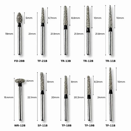 NewDiamond Porcelain Preparation & Repair FG Airotor Bur Kit - Pack of 10 Burs (FG-109)
