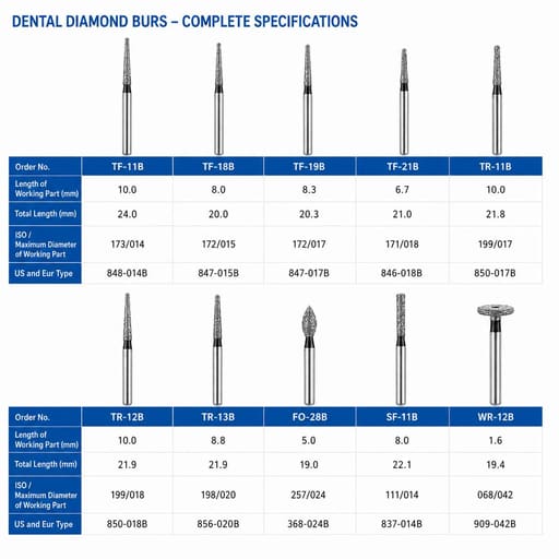 NewDiamond Porcelain Preparation & Repair FG Airotor Bur Kit - Pack of 10 Burs (FG-109)