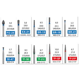 NewDiamond Porcelain Shouldered Abutment Polishing FG Airotor Bur Kit - Pack of 10 Burs (FG-108) - 6