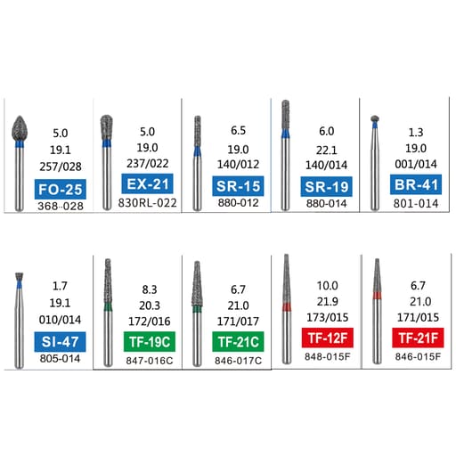 NewDiamond Porcelain Shouldered Abutment Polishing FG Airotor Bur Kit - Pack of 10 Burs (FG-108)