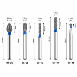 NewDiamond Porcelain Shouldered Abutment Polishing FG Airotor Bur Kit - Pack of 10 Burs (FG-108) - 3