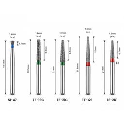NewDiamond Porcelain Shouldered Abutment Polishing FG Airotor Bur Kit - Pack of 10 Burs (FG-108) - 4