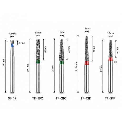 NewDiamond Porcelain Shouldered Abutment Polishing FG Airotor Bur Kit - Pack of 10 Burs (FG-108)