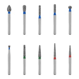 NewDiamond Porcelain Shouldered Abutment Polishing FG Airotor Bur Kit - Pack of 10 Burs (FG-108)