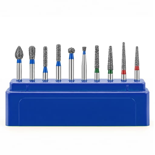 NewDiamond Porcelain Shouldered Abutment Polishing FG Airotor Bur Kit - Pack of 10 Burs (FG-108)