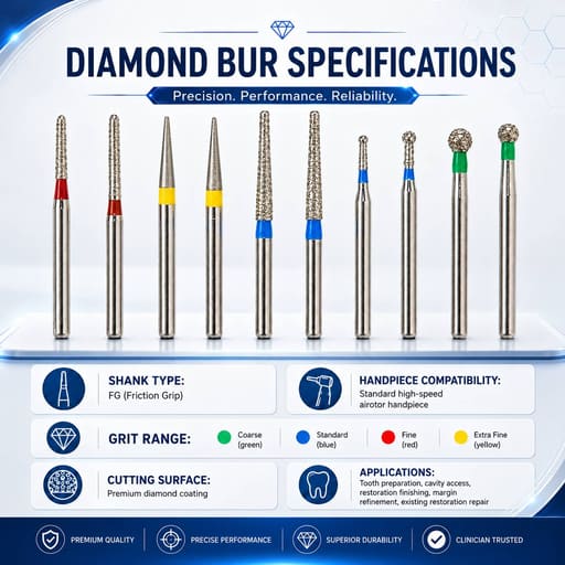 NewDiamond Preparation & Repair FG Airotor Bur Kit - Pack of 10 Burs (FG-110)