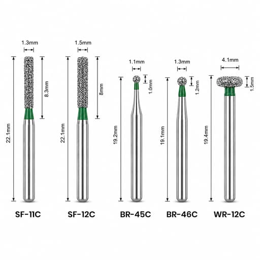NewDiamond Regular Coarse Sand FG Airotor Bur Kit - Pack of 10 Burs (FG-120)
