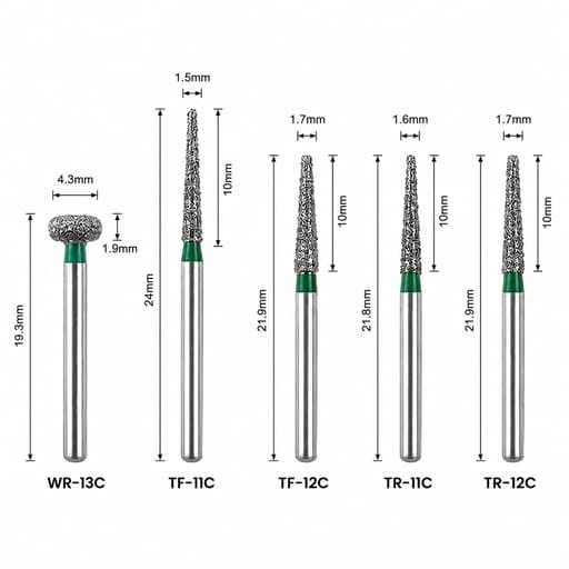 NewDiamond Regular Coarse Sand FG Airotor Bur Kit - Pack of 10 Burs (FG-120)
