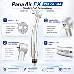 NSK Pana Air FX PAF-SU M4 Standard Push Button Airotor - 4 Hole Connection (P1225) - 8