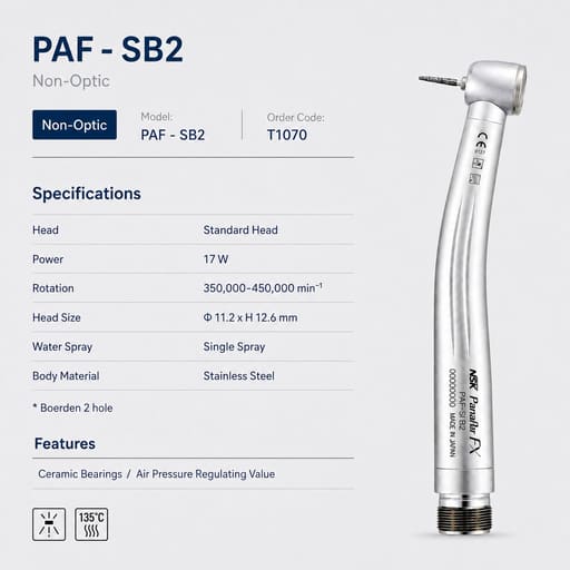 NSK Pana Air FX Standard Head Chuck Type Airotor Handpiece PAF - SB2 (T1070)