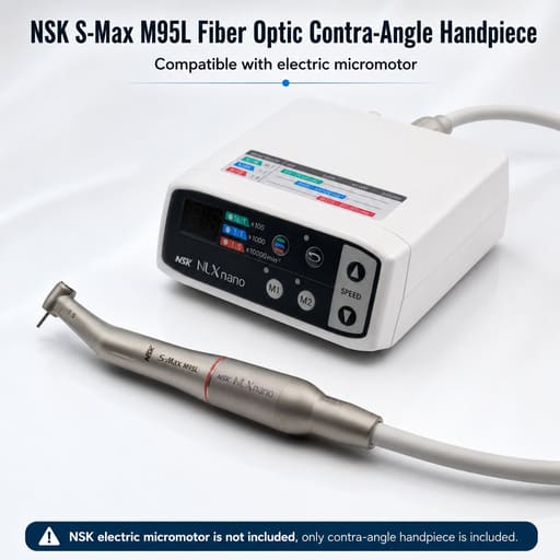 NSK S-Max M95L Fiber Optic 1:5 Contra-Angle Handpiece (C1023)