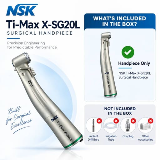 NSK Ti-Max X-SG20L 20:1 Fiber Optic Implant Handpiece (C1003)