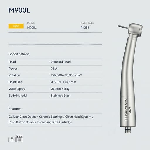 NSK S-Max M900L High-Speed Airotor Handpiece (P1254)