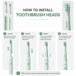 Oracura SB200 Sonic Lite Electric Toothbrush Heads (Pack of 3) - 7