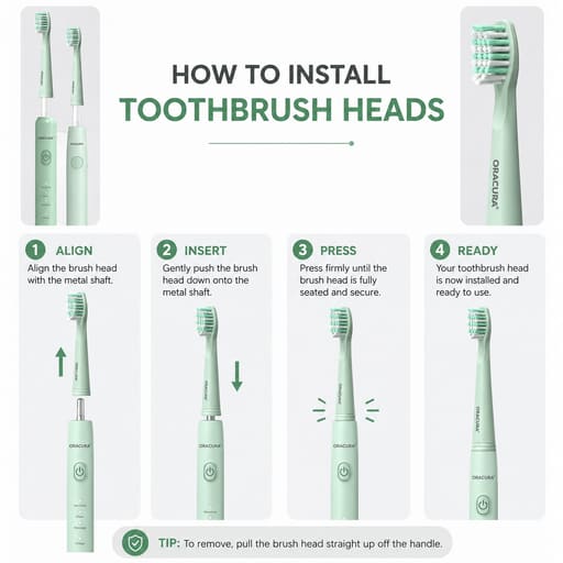 Oracura SB200 Sonic Lite Electric Toothbrush Heads (Pack of 3)