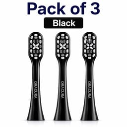 Oracura SB300 Sonic Smart Electric Rechargeable Toothbrush Head Refill - Black (Pack of 3)