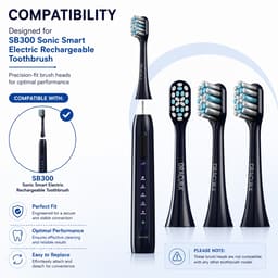 Oracura SB300 Sonic Smart Electric Rechargeable Toothbrush Head Refills (Pack of 3) - 5
