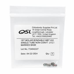 OSL 1st Molar Bondable Buccal Tube MBT 0.022 - U1/L1 (Pack Of 4)