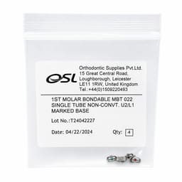 OSL 1st Molar Bondable Buccal Tube MBT 0.022 - U2/L1 (Pack Of 4)