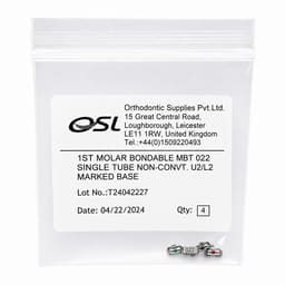 OSL 1st Molar Bondable Buccal Tube MBT 0.022 - U2/L2 (Pack Of 4)