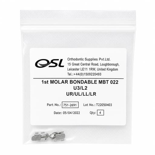 OSL 1st Molar Bondable Buccal Tubes MBT 0.022 (Pack Of 4)