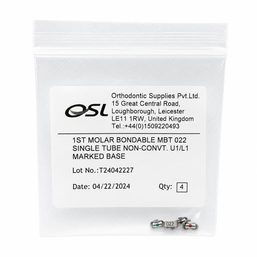 OSL 1st Molar Bondable Buccal Tubes MBT 0.022 (Pack Of 4)
