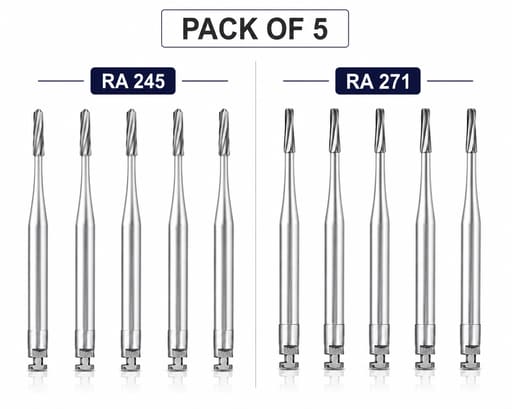 Pivo Amalgam Preparation Carbide Contra-angle Burs - RA (Pack Of 5)