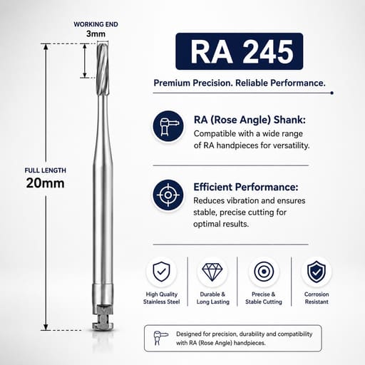 Pivo Amalgam Preparation Carbide Contra-angle Burs - RA (Pack Of 5)