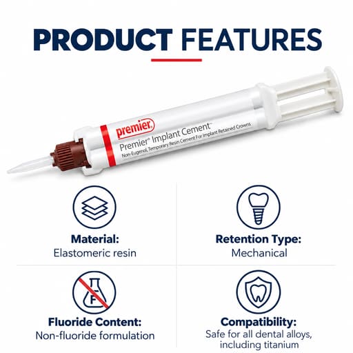 Premier Dental Implant Cement Dual-Barrel Syringe
