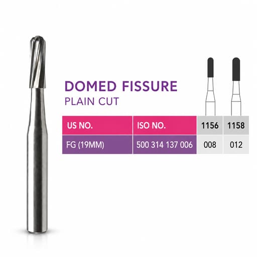 Prima Dental Domed Fissure Bur Plain Cut (For Airotor Only) # Pack Of 5