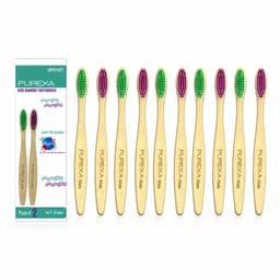 Purexa Bamboo Charcoal Adult & Kids Toothbrush Combo (Adult Pack of 5 | Kids Pack of 10) - 10