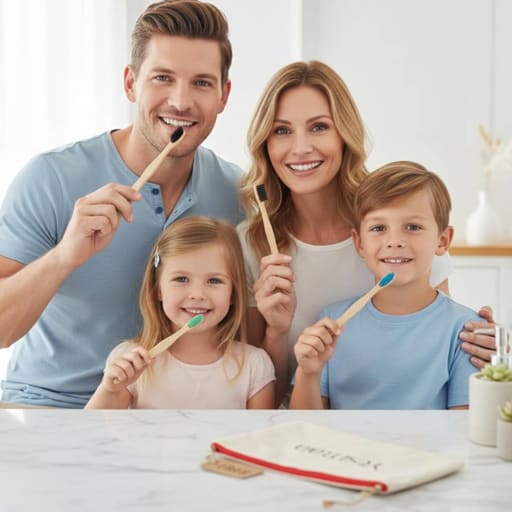 Purexa Bamboo Charcoal Adult & Kids Toothbrush Combo (Adult Pack of 5 | Kids Pack of 10)