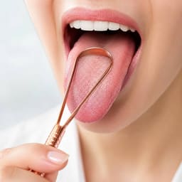Purexa Bamboo Charcoal Adult Toothbrush & Q-Shape Copper Tongue Cleaner Combo (Pack of 5 Each) - 15