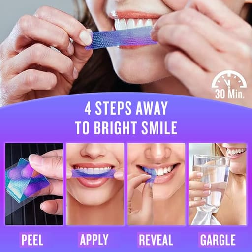 Purexa Teeth Whitening Purple Strips 3 Treatments & Purple Serum Combo (Pack of 5 Each)