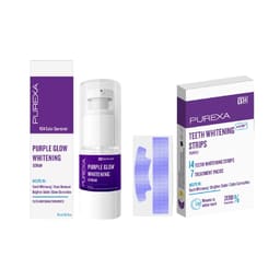 Purexa Teeth Whitening Purple Strips 3 Treatments & Purple Serum Combo (Pack of 5 Each)