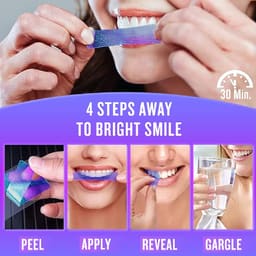 Purexa Teeth Whitening Purple Strips 7 Treatments & V34 Color Corrector Purple Pen Combo (Pack of 5 Each) - 9