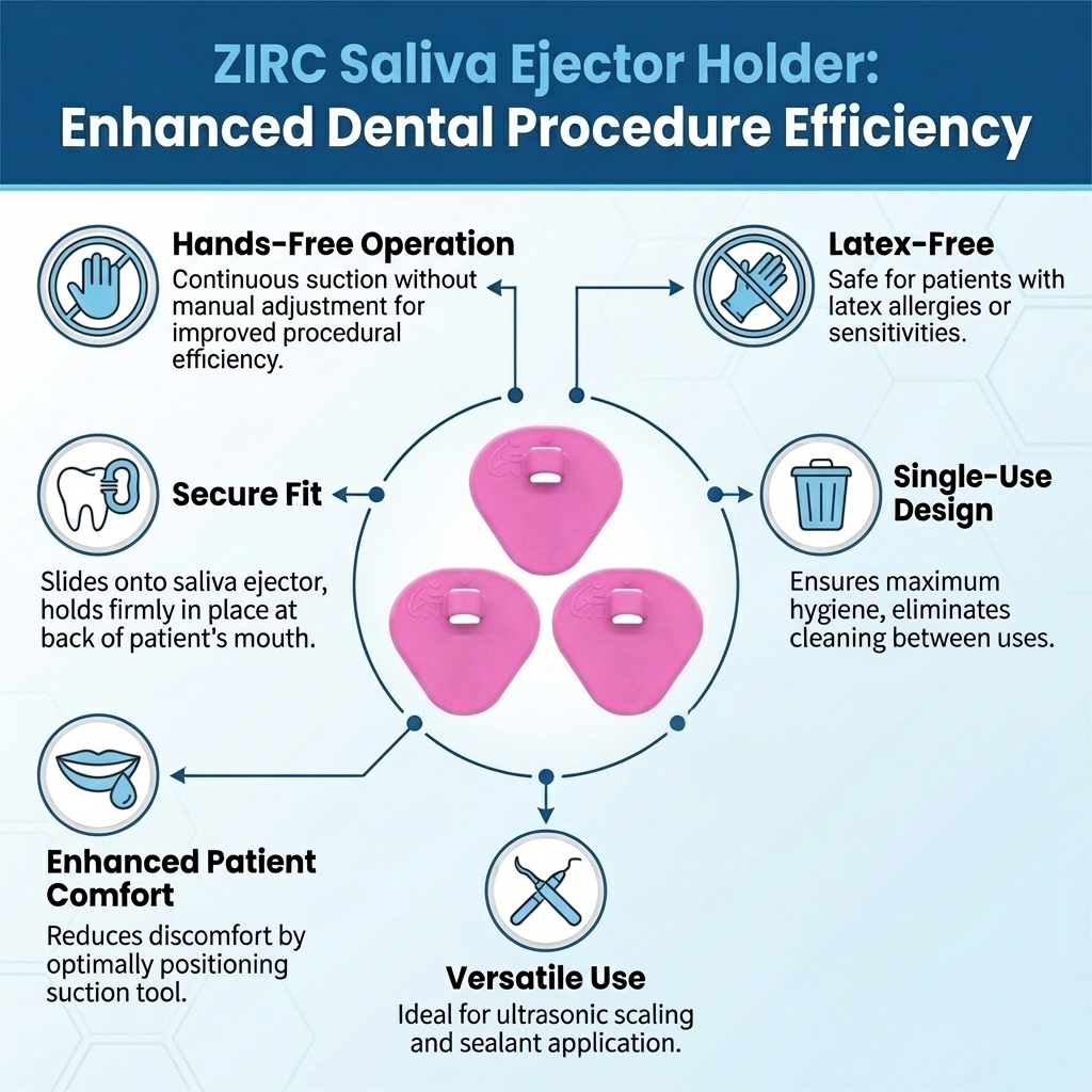 Zirc Pink Petal Saliva Ejector Attachment (Pack of 3)