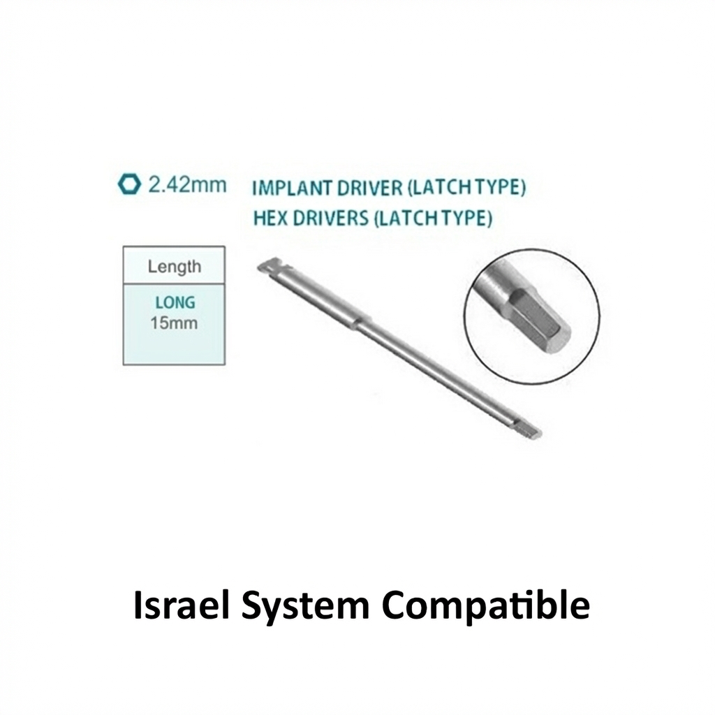 Julldent Israel System Compatible Implant Driver Latch Type 2.42mm Long (15mm)