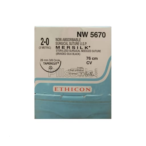 Ethicon Mersilk #2-0 Black Braided Suture