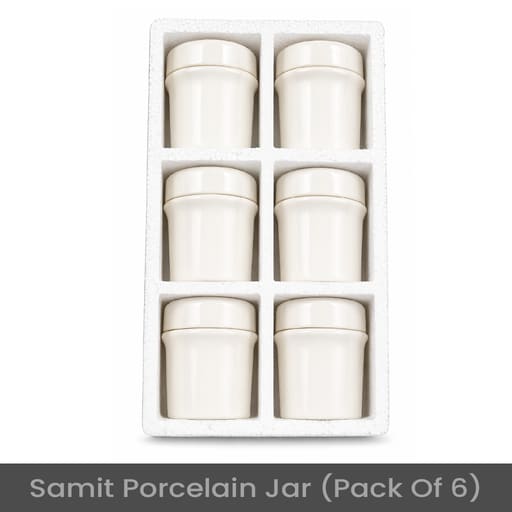 Samit Porcelain Jar (Pack Of 6)