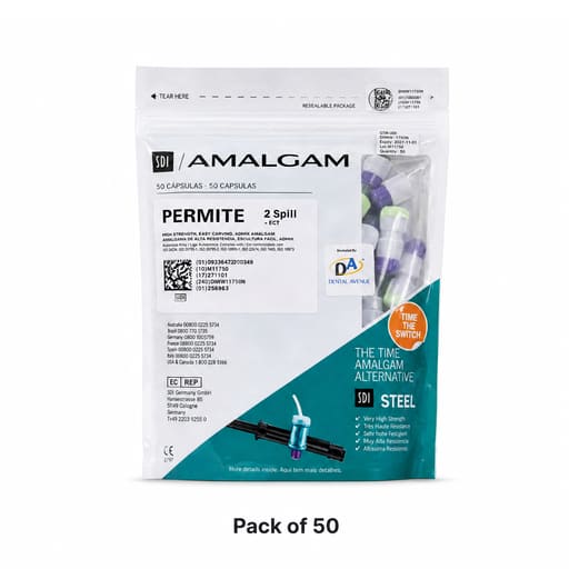 Sdi Permite Dental Amalgam Capsules Spill 2 (Pack of 50) (4002101)
