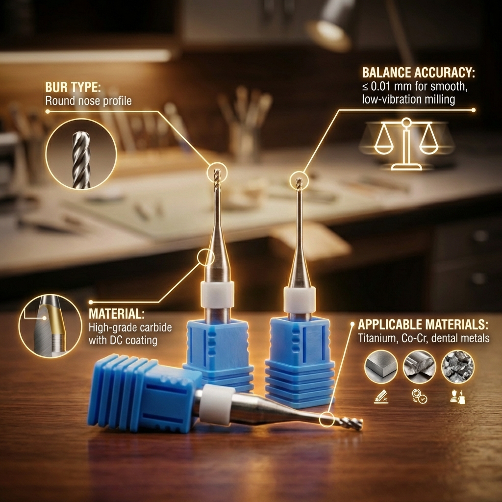 Nexy Metal Milling Bur DC - Round Nose Knife (JDM5DW Type)