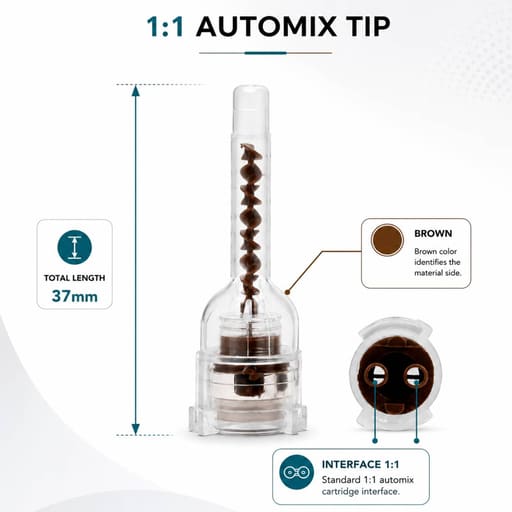 Seil Global Flat Core Mixing Tip - 1:1 (Brown)