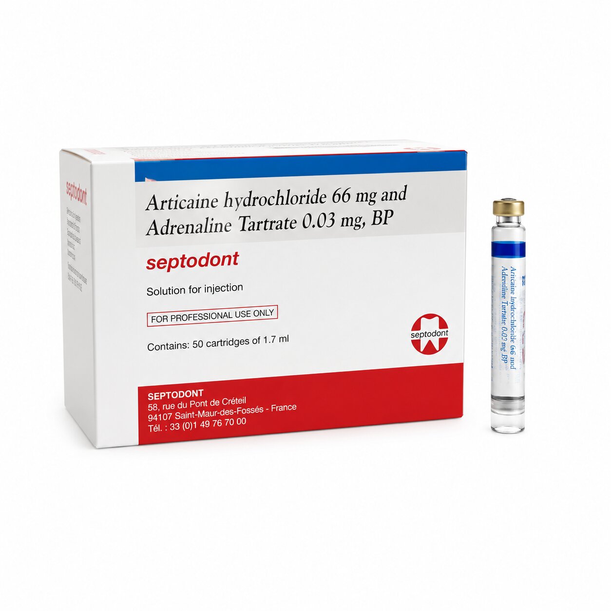 Septodont Septanest 4% Articaine With 1:100,000 Epinephrine