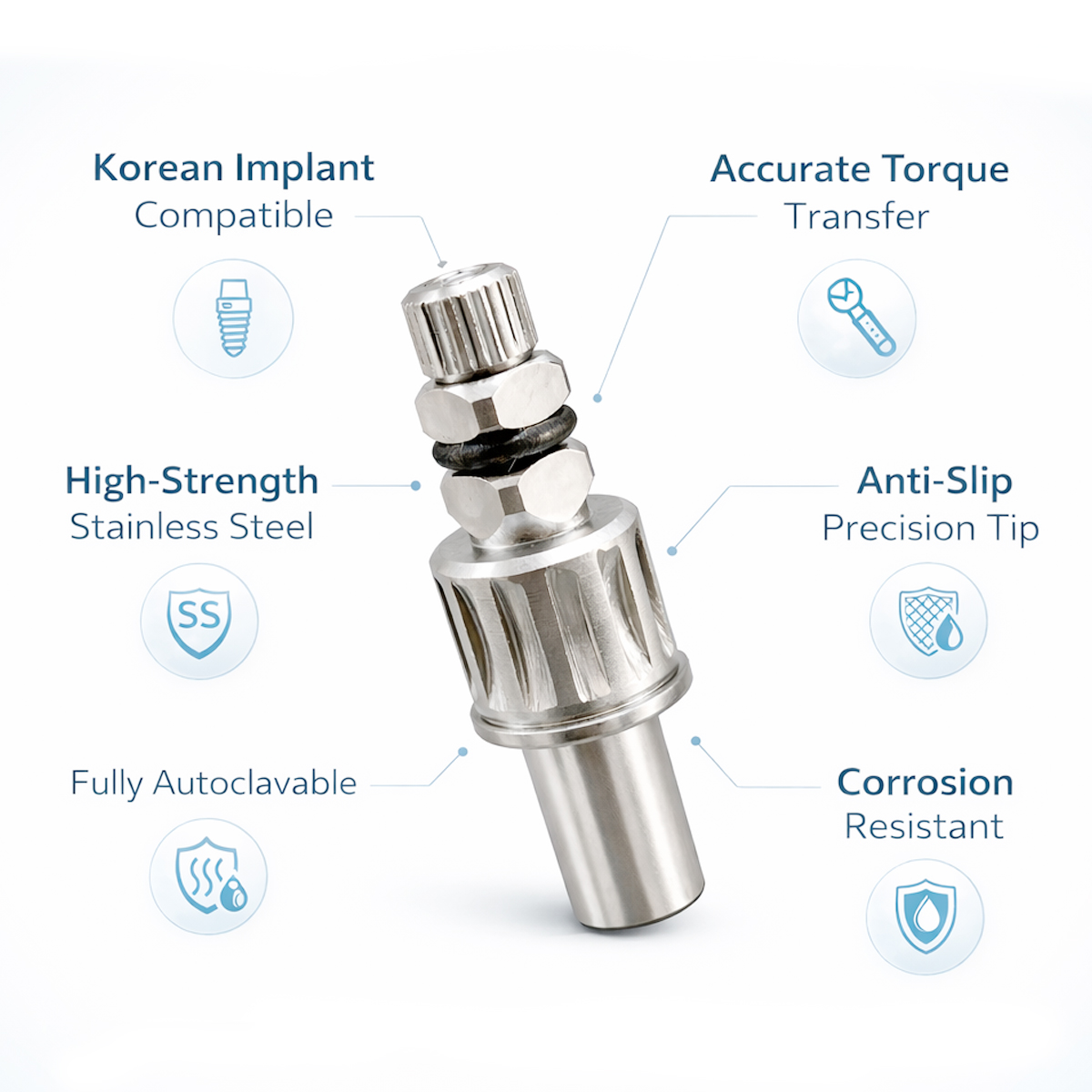Dentaltech Korean Implant Compatible Multi Unit Straight Abutment Driver